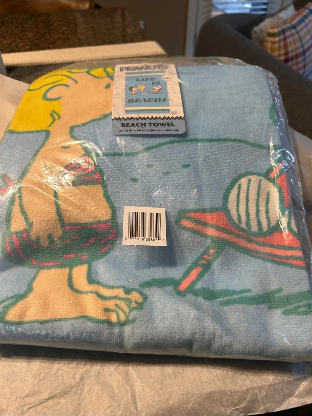 Peanuts Beachy Beach Colorful Pattern Indoor & Outdoor Towel 100% Cotton